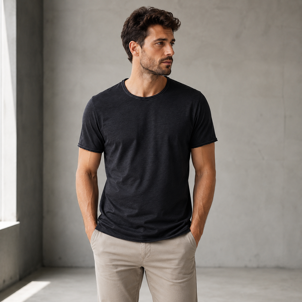 Porto – Men’s Textured Cotton T-Shirt