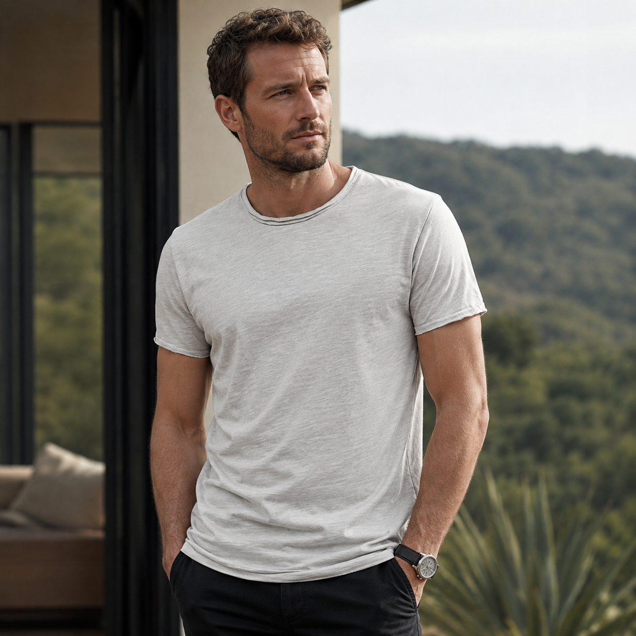 Porto – Men’s Textured Cotton T-Shirt
