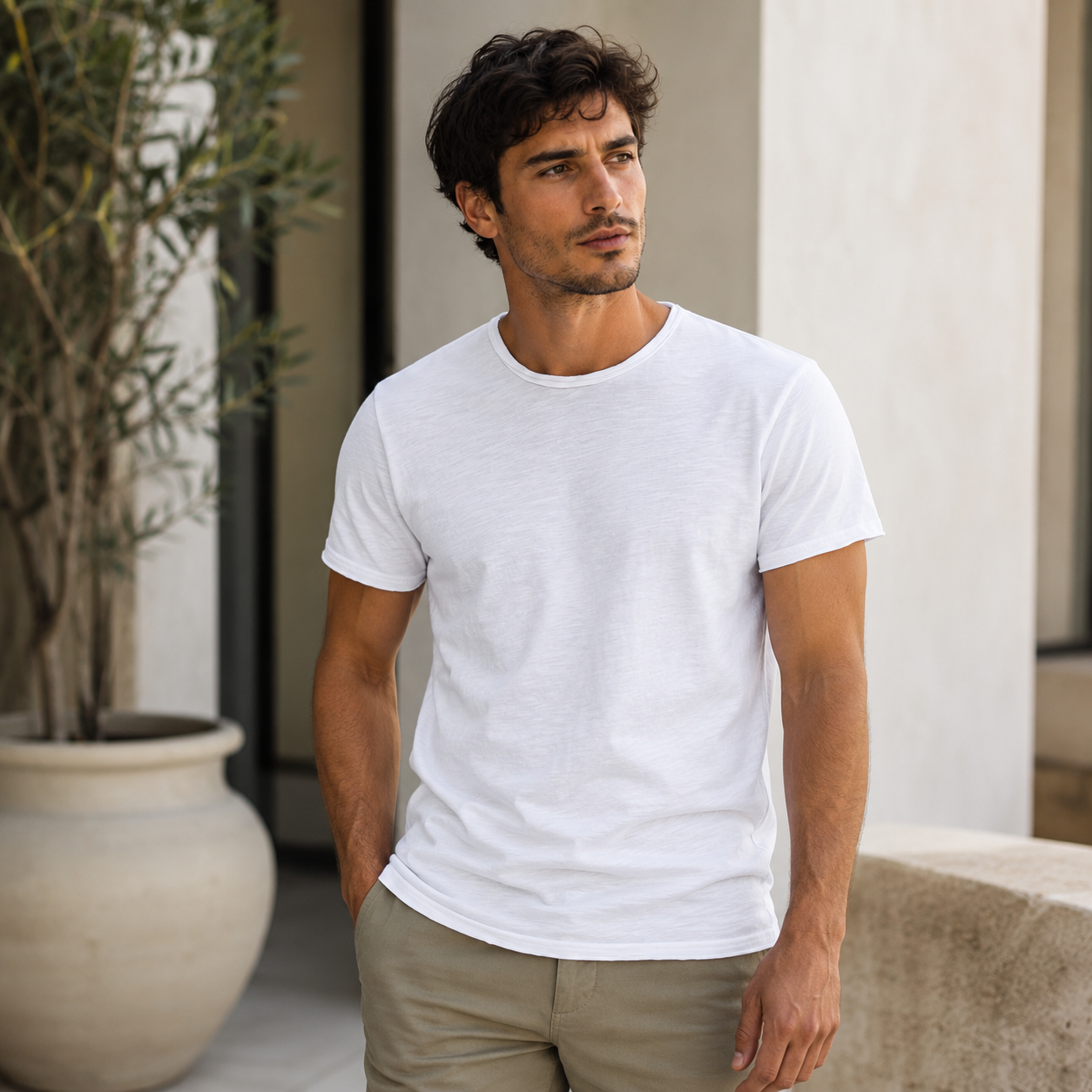 Porto – Men’s Textured Cotton T-Shirt