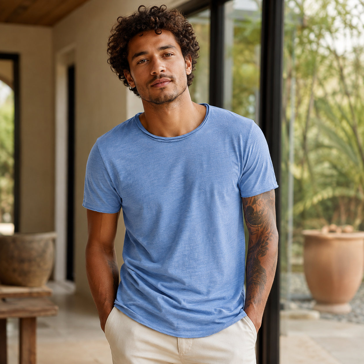 Porto – Men’s Textured Cotton T-Shirt