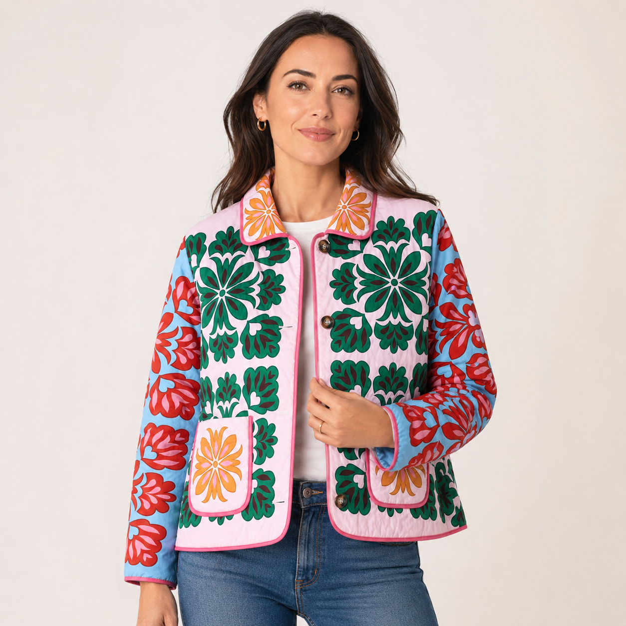 Mosaic Bloom Quilted Jacket