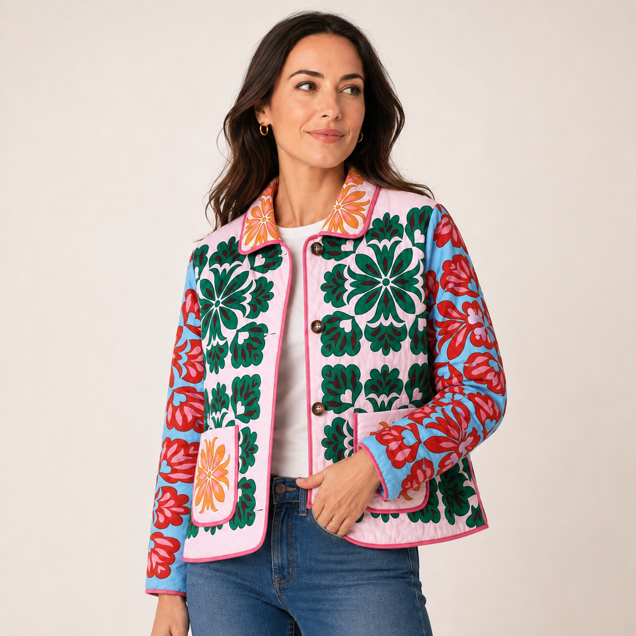 Mosaic Bloom Quilted Jacket